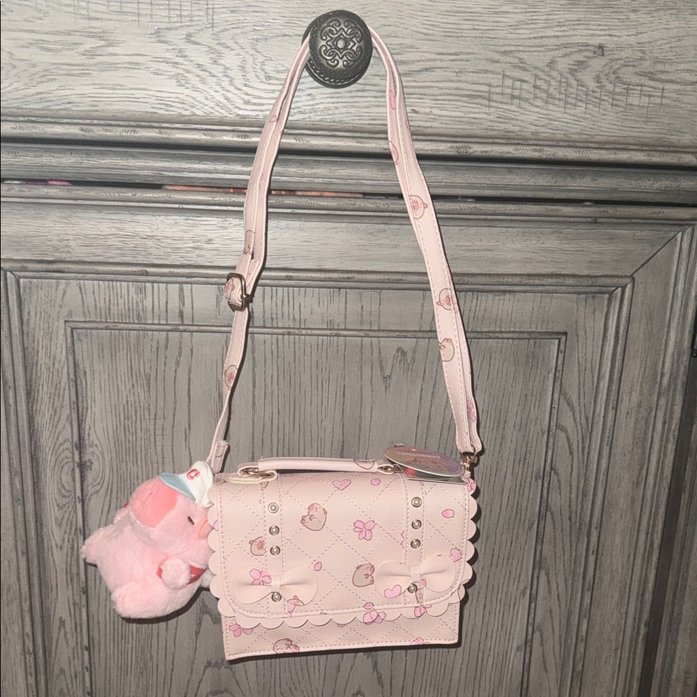 Under One Sky Pink Kids Bag with Plush Charm